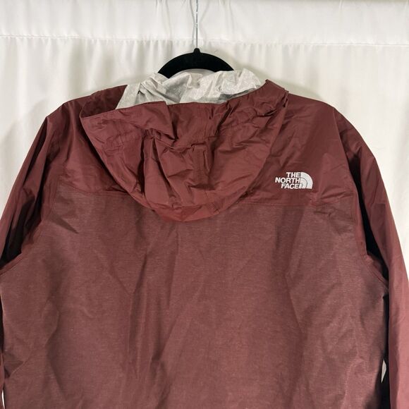 North Face Dryvent Jacket Men's Medium Burgundy Red Full Zip Hooded Zip Pits - Picture 8 of 11